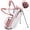 Pink White, variant on Sturdum 5.5 lb Lightweight 7-Way Golf Stand Bag for Men & Women, 900D Oxford, Full-Length Dividers, Cooler Pocket, Dual Padded Straps & Stable Base