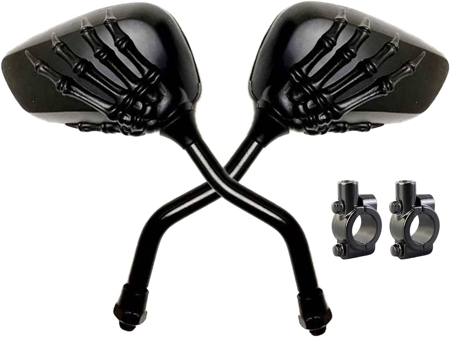 Pairs of Distinctive Skull Skeleton Hand Bicycle Mirror, Rearview Side Mirror Handlebar Mirror