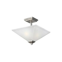 Design House Torino Traditional 2-Light Indoor Dimmable Ceiling Light with Snow Glass, Satin Nickel