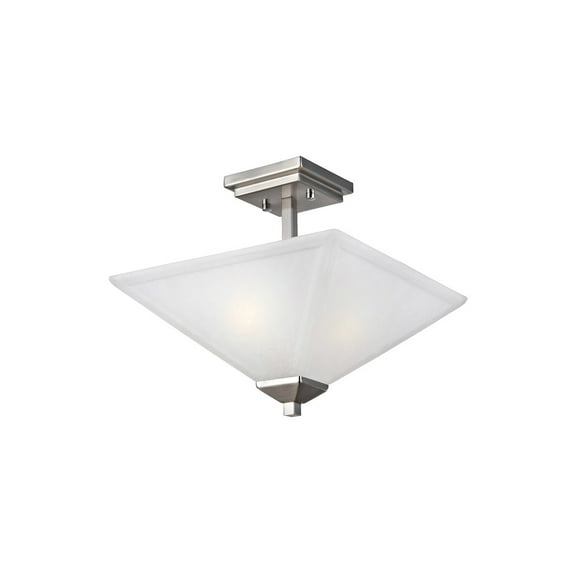 Design House Torino Traditional 2-Light Indoor Dimmable Ceiling Light with Snow Glass, Satin Nickel