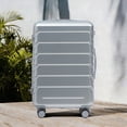 thumbnail image 4 of S-HOME 28 Inch Scratch Resistant ABS Hard Shell Checked Luggage With Four Multi-Directional Wheels And Combination Lock, Silver, 4 of 21