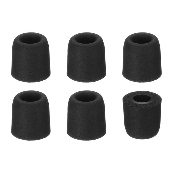Memory Foam Earbud Tips (4.9mm/0.19"), 6Pack - Small Ear Bud Replacement Tips Noise Isolation, Ultimate Comfort Secure Fit Buds for Earphones Earplugs, Black