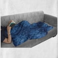 thumbnail image 6 of Vintage Soft Flannel Fleece Blanket, Illustration of Monochrome Style Garden Flourishes Vintage Leaves Branches, Cozy Plush for Indoor and Outdoor Use, 60" x 80", Sea Blue Sky Blue, by Ambesonne, 6 of 6