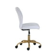 thumbnail image 6 of Mainstays White Plush Velvet Office Chair with Adjustable Height, Mid Back, 6 of 7