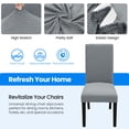 thumbnail image 3 of JIATER Chair Covers for Dining Room Stretch Washable Chair Slipcovers Protector Set of 4,Light Gray, 3 of 7