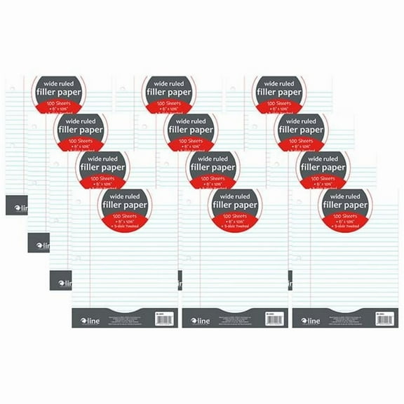 Wide Filler Paper - 12 per Pack - Pack of 100