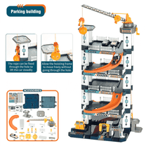 Car Ramp Toy for Kids with 2 Lifts & Gas Station, 5 Floors Toy Car Garage for Ages 3 Birthday Gifts