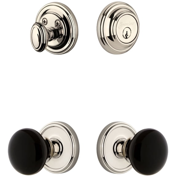 Grandeur 853384 Georgetown Solid Brass Rose Single Cylinder Keyed Entry Deadbolt And