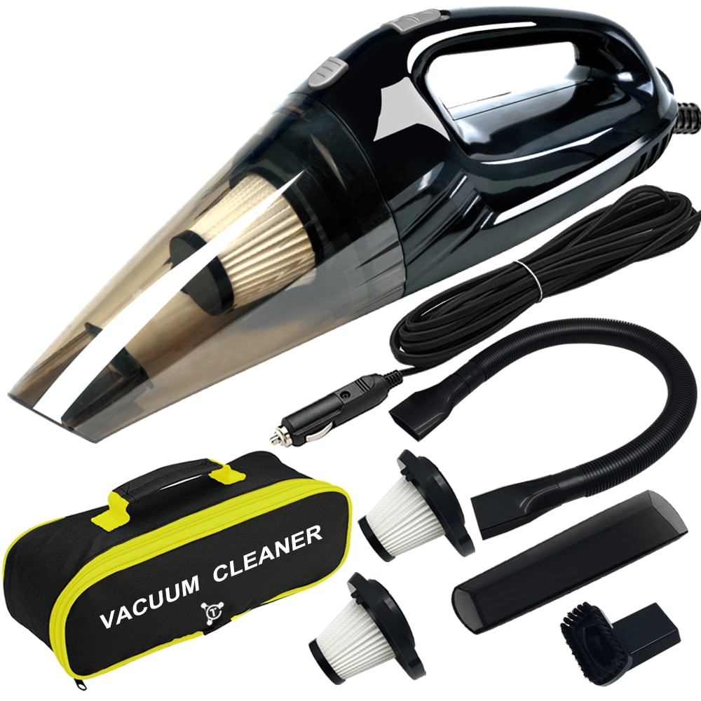 Black Portable 12V Car Vacuum Cleaner Wet Dry Dirt Dust Mini Handheld Auto Vac 