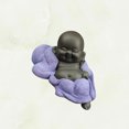 thumbnail image 3 of EeaseMX Estatua de Buda Maitreya de cerámica, escultura de té tallada a mano, adorno artesanal para la ceremonia del té en el hogar (estilo relajado y cómodo, morado), 3 of 7