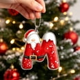 thumbnail image 5 of Santa Suit Letter Christmas Ornament, A-Z Alphabet Flat Acrylic Pendant, Personalized Initial Xmas Tree Decor, DIY Custom Name Hanging Ornament for Car Rearview Mirror, 5 of 6