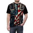 thumbnail image 5 of Patriotic Cross American pride AOP unisex T-shirt, 5 of 7