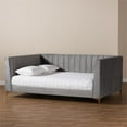thumbnail image 2 of Bowery Hill Velvet Gray/Gold Daybed Rectangular Channel Tufted 93.7"W Unassembled, 2 of 8