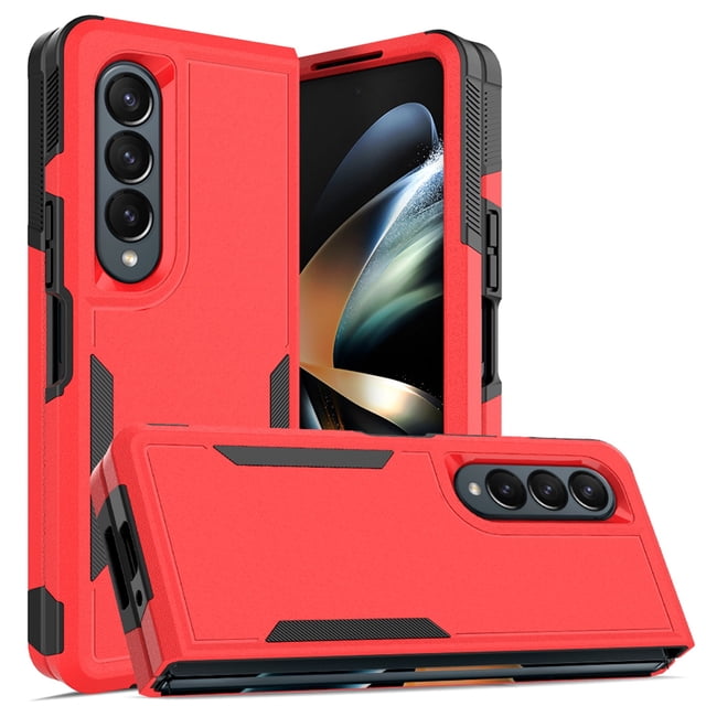 for Samsung Galaxy Z Fold 4 Rugged Case, Armor Hard PC Soft TPU Hybrid Anti-Drop Camera Lens Protection Shockproof Glossy Non-Slip Slim Fit Case for Z Fold4 7.6 inch,Mint