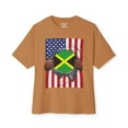 thumbnail image 5 of Jamaica Flag + USA Flag Pride T-shirt | Jamaican + American Flag Rip 4th Of July | Funny Viral Latino Tees | Unisex - 4 Colors, 5 of 10