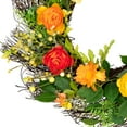 thumbnail image 5 of Northlight Ranunculus and Rose Floral Spring Wreath, Orange and Yellow 20", 5 of 10