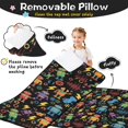 thumbnail image 3 of Robot and Lightning Black Pattern Teens Toddler Nap Mat with Pillow, Sleeping Mat Bag for Preschool Daycare 60"x20", 3 of 6