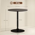 thumbnail image 3 of HOMCOM 27.6" Round Dining Table for 2, Wood Veneer Kitchen Table, Black, 3 of 9