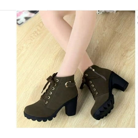 

Autumn Winter Woman Boots Women Shoes Ladies Thick Heeled Ankle Boots Women High Heel Platform Rubber Shoes Snow Boots