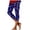 Blue1, variant on 4th of July Leggings for Women USA Patriotic American Flag 3D Graphic Capri High Waisted Lightweight Stretch Workout Capris