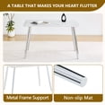 thumbnail image 3 of ExtraLco 5 Piece Dining Table Set for 4, White Faux Marble Table with 4 Clear Chairs and Silver Legs, 3 of 13