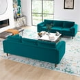 thumbnail image 5 of Fatin Mid Century Modern Furniture Style Living Room Velvet Sofa Set in Teal, 5 of 6