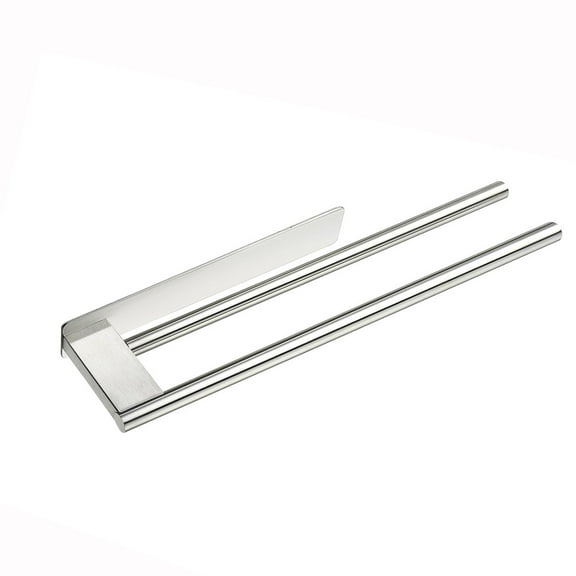 Hiroekza Towel Bar Towel Rack for Bathroom Wall Mounted 2 Rod 15 Inch Stainless Steel Brushed U-Shaped Easy Install Modern Home Decor Silver