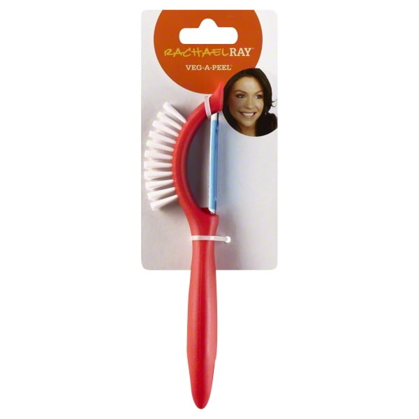 Gadgets Vegetable//Fruit Peeler with Brush 3-in-1 Red