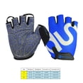 thumbnail image 3 of Naiovety BOODUN Fshion Guantes de ciclismo Gel Bicicleta Carreras Deporte Carretera Montaña Medio dedo Transpirable Fitness Mitten Guantes de ciclismo Ciclismo Azul M Naiovety HW4060-04, 3 of 5