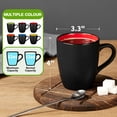 thumbnail image 3 of Set de 6 tazas de café Qipecedm, 355 ml, negro mate y colores vibrantes, 3 of 7