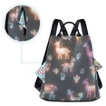 thumbnail image 5 of FORMRS Women's Travel Backpack Purse Anti-Theft Hidden Pockets Casual Shoulder Bag, Neon Llamas Pattern, 5 of 7