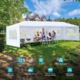 thumbnail image 2 of 10 x 30ft Heavy Duty Outside Party Tent with 5 Removable Sidewall, Waterproof Event Tent for Wedding Camping, Wedding Gazebo for Outside, Durable Camping Canopy for Patio Garden BBQ Shelter, White, 2 of 9