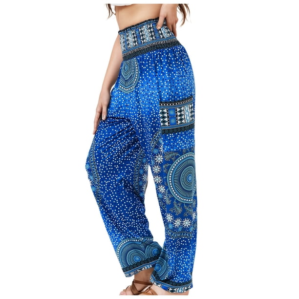 WILLBEST Pantalones Casuales para Mujer - Pantalones Casuales de Estilo Bohemio de Yoga Harlan Estampados de Moda de Cintura Alta para Comodidad Diaria Y Extra Grande