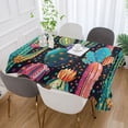 thumbnail image 5 of JSTEL Cactus Polka Dots Rainbow Cacti Table Cloth Rectangle 54 x 72 Inch Tablecloth Anti Wrinkle Table Cover for Dining Kitchen Parties, 5 of 6