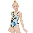 thumbnail image 5 of Cuphead Mugman Ms. Chalice One-Piece Swimsuit for Girls Adjustable One Shoulder Ruffled Swimwear Summer Beach Kids Bathing Suits Sizes 6-12Y, 5 of 7