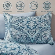 Regency Heights Full Size Comforter Sets, 9-Piece Bed in a Bag Full, Blue Bedding Comforter Set with Comforter, Flat Sheet, Fitted Sheet with Side Pockets