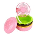 thumbnail image 4 of Mini ventilador con forma de hamburguesa, silencioso, elegante, recargable, divertido juguete para niños, velocidad ajustable Rosa, 4 of 9