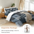 thumbnail image 7 of Vintage Miu Deer Bedding Duvet Cover Set Twin Size 4 Pieces Geometric Patchwork Plaid Abies Bedding Set with Zipper Closure, 1 Comforter Cover 68x86 Inches 1 Flat Sheet & 2 Pillow Cases, 7 of 7