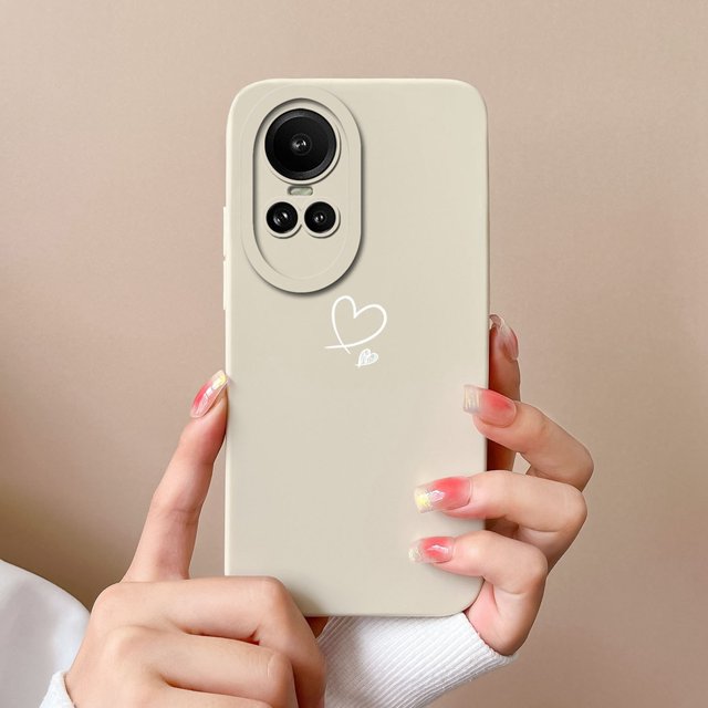 Cases For Oppo Reno 10 Pro 5G Heart Butterfly Full Protection Soft Liquid Silicone Black Phone Cover For Oppo Reno10Pro Funda TYW3 OPPO Reno 10