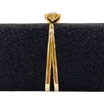 thumbnail image 2 of Bolso de embrague de PU Bolso cruzado duradero con lentejuelas para asistir a banquetes (negro), 2 of 5