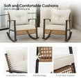 thumbnail image 2 of LAUSAINT HOME Outdoor Rocking Chair, Patio PE Rattan Chair with Beige Cushions, 2 PCS, 2 of 6