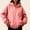 Pink, variant on Women Solid Color Casual Long Sleeve Cinch Cuff Zip Up Hooded Sweatshirts Drawstring Loose Leisure Jackets with Pockets