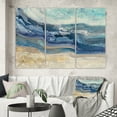thumbnail image 2 of Designart - Aquarelle de Vagues de Mer Bleu de Côte - Art Moderne de Toile de Ferme, 2 of 2