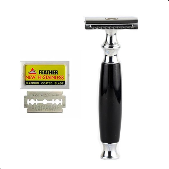 Kit Para Afeitar Rastrillo Negro Vintage amarillo 1