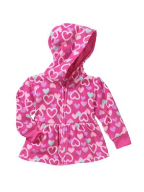 Newborn Baby Girls' Micro Fleece Print Hoodie
