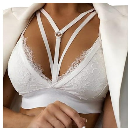 

Lingerie for Women Plus Size Vest Crop Wireless Bra Sexy V-Neck Underwear Camisole