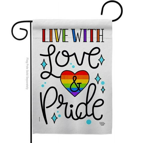 Ornament Collection G192461-BO Live with Love Support Pride 13 x 18.5 in. Double-Sided Decorative Vertical Garden Flags for House Decoration Banner Yard Gift