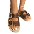 thumbnail image 6 of Women’s Clear Strap Buckle Slide Sandals, Comfortable Non-Slip Espadrille Platform Slippers for All-Day Wear, 36, 6 of 7
