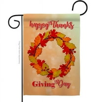Ornament Collection G192138-BO 13 x 18.5 in. Thanksgiving Day Wreath Garden Flag with Fall Double-Sided Decorative Vertical Flags House Decoration Banner Yard Gift