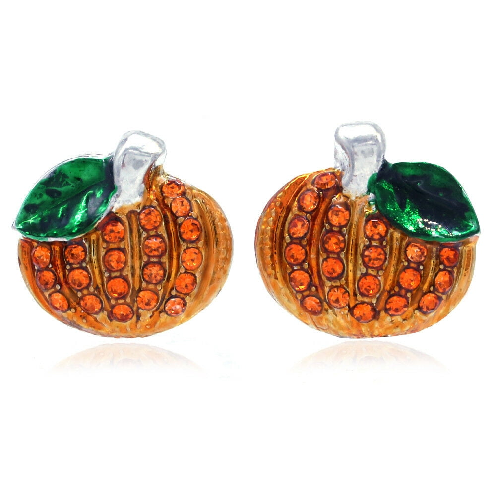 New Small Cute Happy Halloween Fall Thanksgiving Pumpkins Pierced Earrings